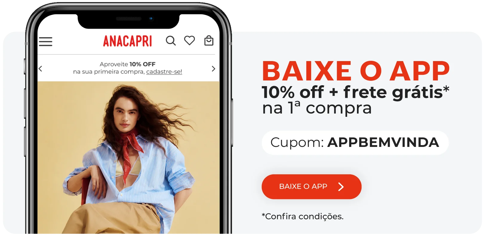 Baixe o APP: 10% off + frete grátis na 1ª compra com o cupom APPBEMVINDA